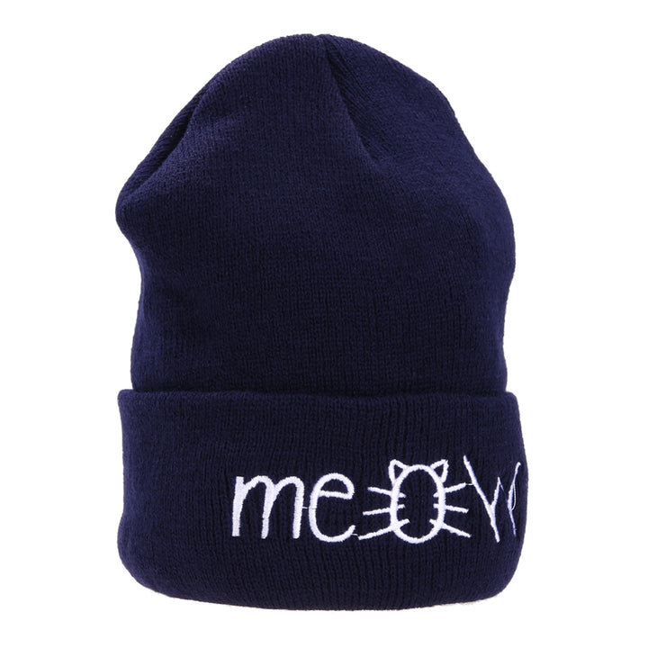 Autumn MEOW  Men Women Casual Hip Hop Hats Knitted Wool Skullies Beanies Hat Warm Winter Hat For Women Beanie Winter Caps